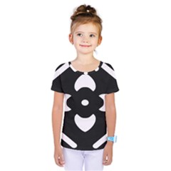 Pattern Flower Black Kids  One Piece Tee