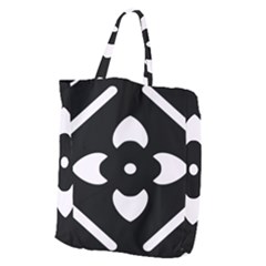 Pattern Flower Black Giant Grocery Tote