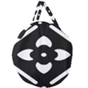 Pattern Flower Black Giant Round Zipper Tote View1