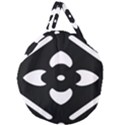 Pattern Flower Black Giant Round Zipper Tote View2