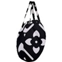 Pattern Flower Black Giant Round Zipper Tote View3