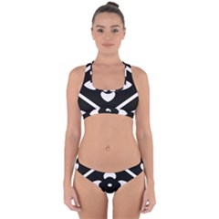 Pattern Flower Black Cross Back Hipster Bikini Set by HermanTelo