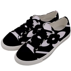 Pattern Flower Black Men s Low Top Canvas Sneakers