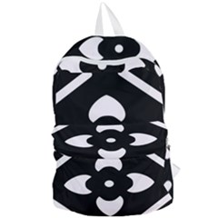 Pattern Flower Black Foldable Lightweight Backpack