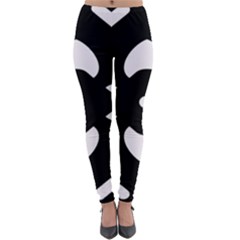 Pattern Flower Black Lightweight Velour Leggings