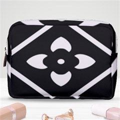 Pattern Flower Black Make Up Pouch (medium)