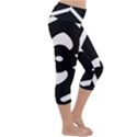 Pattern Flower Black Lightweight Velour Capri Yoga Leggings View3