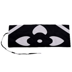 Pattern Flower Black Roll Up Canvas Pencil Holder (s)