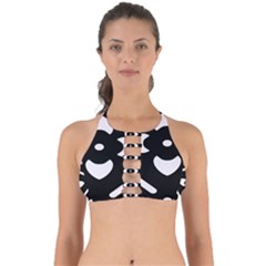 Pattern Flower Black Perfectly Cut Out Bikini Top