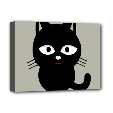 Cat Pet Cute Black Animal Deluxe Canvas 16  X 12  (stretched) 