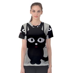 Cat Pet Cute Black Animal Women s Sport Mesh Tee