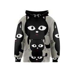 Cat Pet Cute Black Animal Kids  Pullover Hoodie