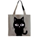 Cat Pet Cute Black Animal Zipper Grocery Tote Bag View1