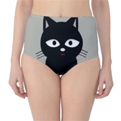 Cat Pet Cute Black Animal Classic High-waist Bikini Bottoms