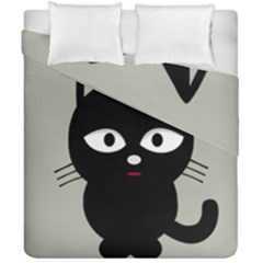 Cat Pet Cute Black Animal Duvet Cover Double Side (california King Size)