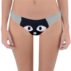 Cat Pet Cute Black Animal Reversible Hipster Bikini Bottoms