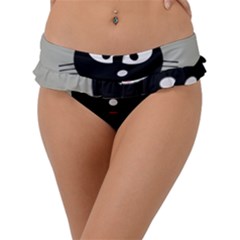 Cat Pet Cute Black Animal Frill Bikini Bottom