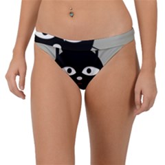 Cat Pet Cute Black Animal Band Bikini Bottom