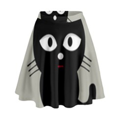 Cat Pet Cute Black Animal High Waist Skirt