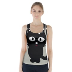 Cat Pet Cute Black Animal Racer Back Sports Top