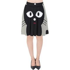 Cat Pet Cute Black Animal Velvet High Waist Skirt by HermanTelo