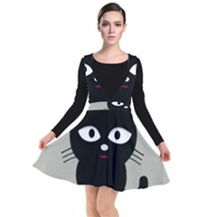 Cat Pet Cute Black Animal Plunge Pinafore Dress