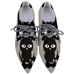 Cat Pet Cute Black Animal Women s Pointed Oxford Shoes