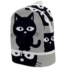 Cat Pet Cute Black Animal Zip Bottom Backpack