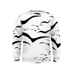 Sky Birds Flying Flock Fly Kids  Sweatshirt by HermanTelo