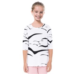 Sky Birds Flying Flock Fly Kids  Quarter Sleeve Raglan Tee