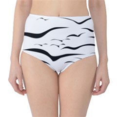 Sky Birds Flying Flock Fly Classic High-waist Bikini Bottoms