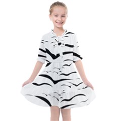 Sky Birds Flying Flock Fly Kids  All Frills Chiffon Dress