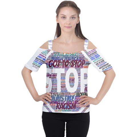 Human Trafficking In Blue Classic Logo Final Cutout Shoulder Tee by gottostop