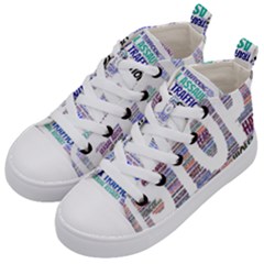 Human Trafficking In Blue Classic Logo Final Kids  Mid-top Canvas Sneakers