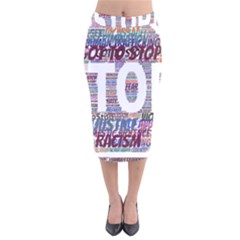 Human Trafficking In Blue Classic Logo Final Velvet Midi Pencil Skirt by gottostop