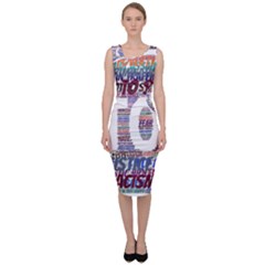 Human Trafficking In Blue Classic Logo Final Sleeveless Pencil Dress