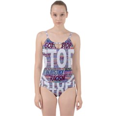 Human Trafficking In Blue Classic Logo Final Cut Out Top Tankini Set by gottostop