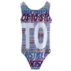 Human Trafficking In Blue Classic Logo Final Kids  Cut-out Back One Piece Swimsuit