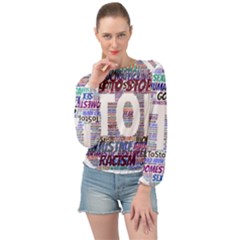 Human Trafficking In Blue Classic Logo Final Banded Bottom Chiffon Top by gottostop