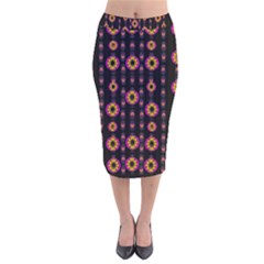 Fantasy Flowers In New Freedom Velvet Midi Pencil Skirt by pepitasart