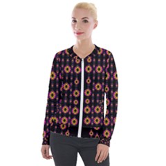 Fantasy Flowers In New Freedom Velour Zip Up Jacket by pepitasart