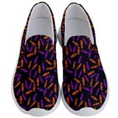 Halloween Candy On Black Men s Lightweight Slip Ons by bloomingvinedesign