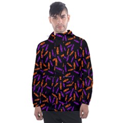 Halloween Candy On Black Men s Front Pocket Pullover Windbreaker