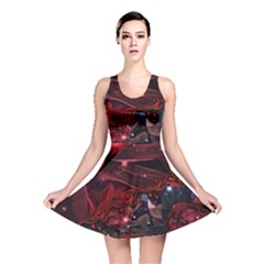 Beautiful Red Roses Reversible Skater Dress by FantasyWorld7