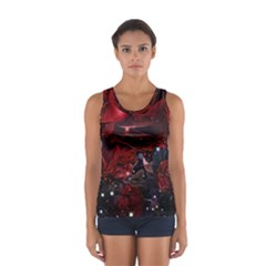 Beautiful Red Roses Sport Tank Top  by FantasyWorld7