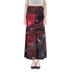 Beautiful Red Roses Full Length Maxi Skirt by FantasyWorld7