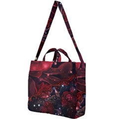 Beautiful Red Roses Square Shoulder Tote Bag by FantasyWorld7