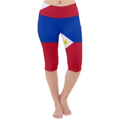 Philippines Flag Filipino Flag Lightweight Velour Cropped Yoga Leggings by FlagGallery