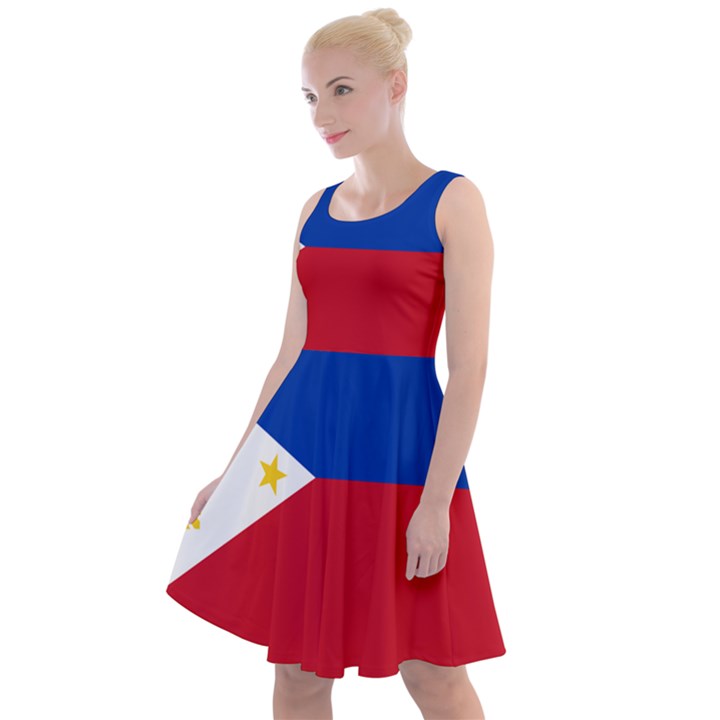 Philippines Flag Filipino Flag Knee Length Skater Dress