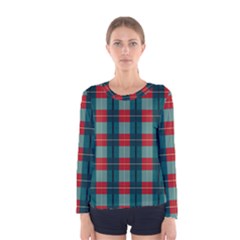 Pattern Texture Plaid Women s Long Sleeve Tee